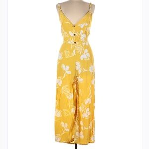 Faithful the Brand x Anthropologie Yellow Floral Jumpsuit